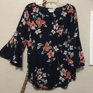 Van Heusen XXS sheer top with bell sleeves (111)